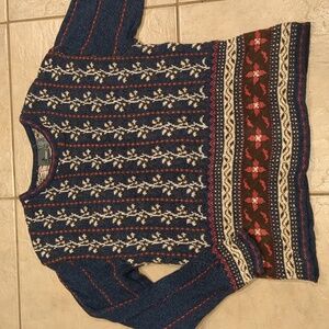 Vintage Lizwear Knit Floral Grandma CottageCore Sweater Size Small